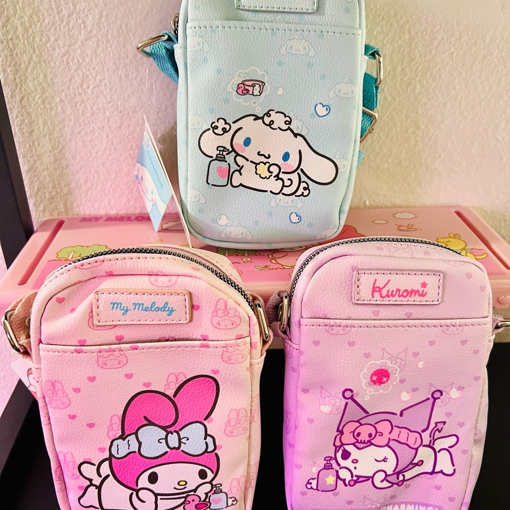 MINISO Sanrio Phone Crossbody Bags 3 Set (Cinnamoroll, My Melody, Kuromi)